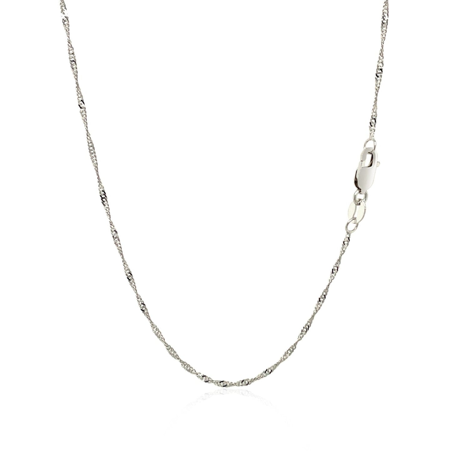 Cadena Singapur de oro blanco de 14k y 1.5mm