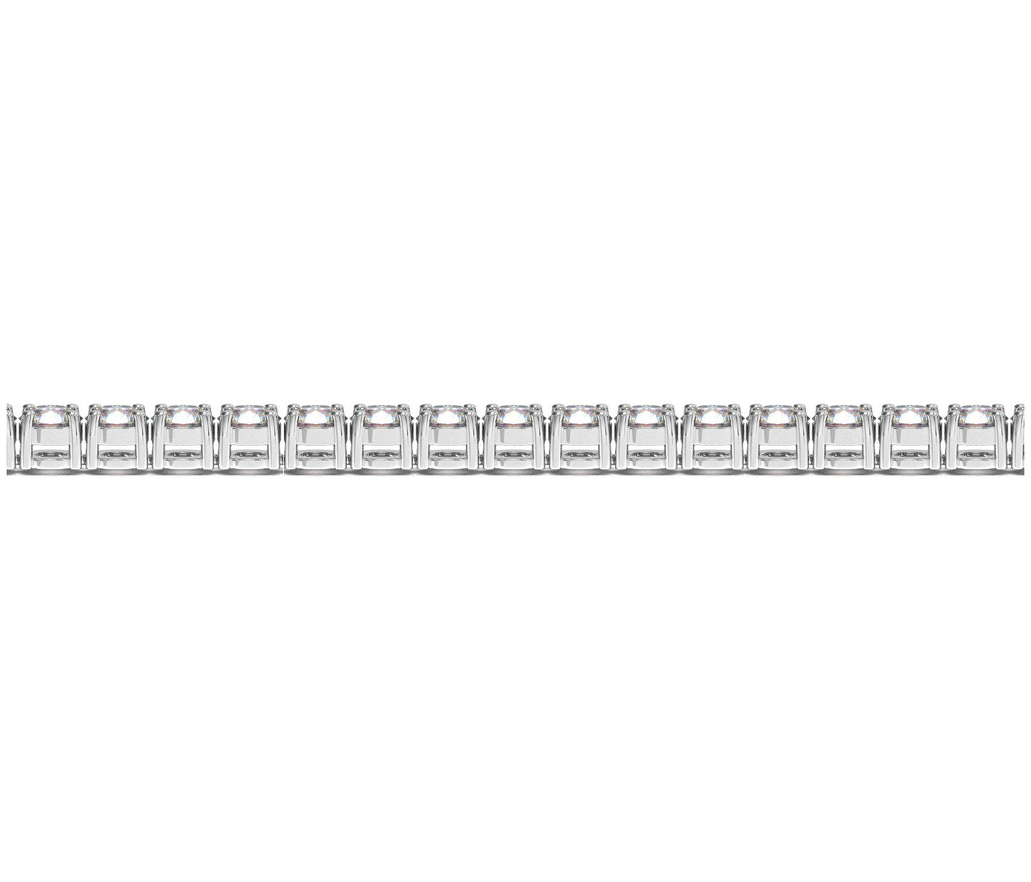 Pulsera de tenis de oro blanco de 14k con diamantes redondos cultivados en laboratorio (8 ct. pt. F/G VS2/SI1)