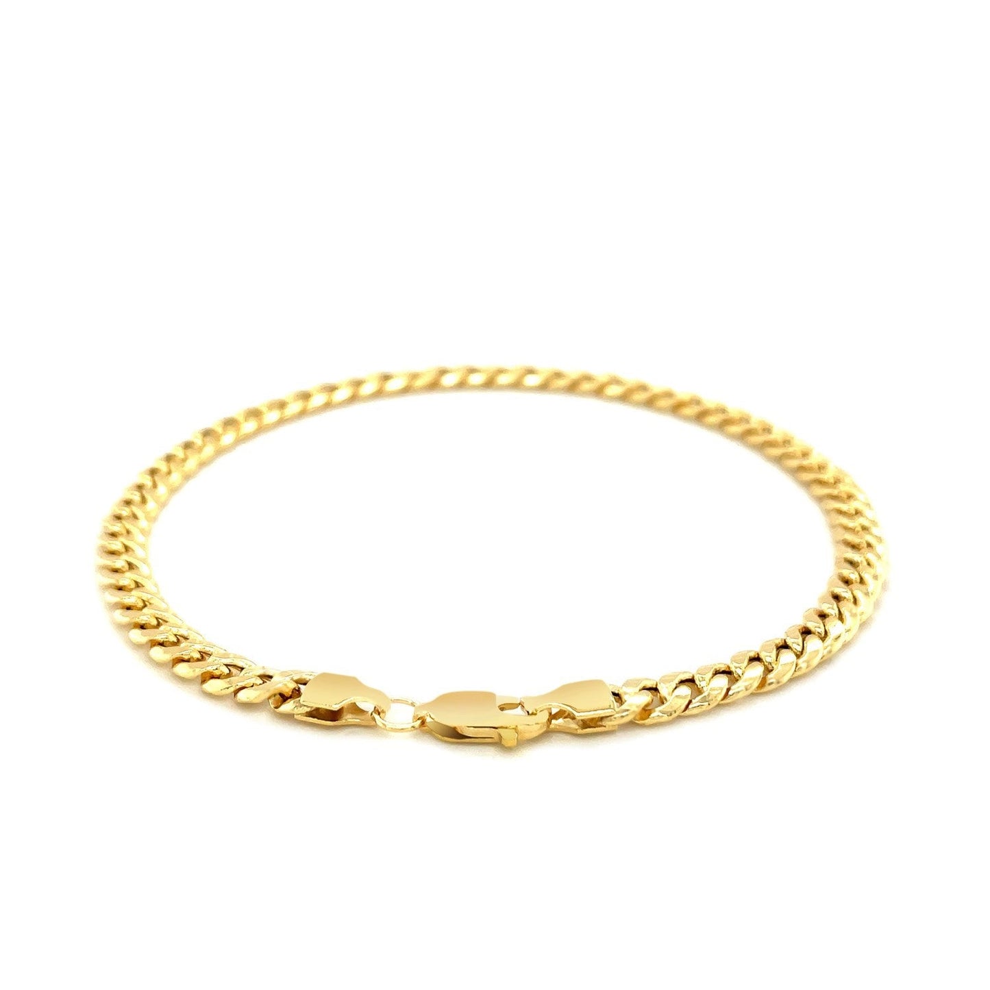 Pulsera Semisólida Miami Cubana de Oro Amarillo de 10k (4.50 mm)