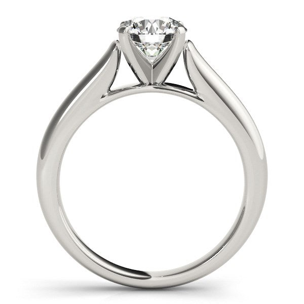 Anillo de compromiso con diamante solitario de oro blanco de 14k diseño catedral (1 quilate peso total)