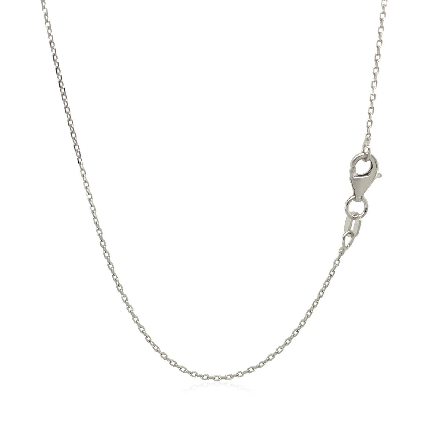 Cadena de eslabones de cable de oro blanco de 10k con corte de diamante (0.87 mm)