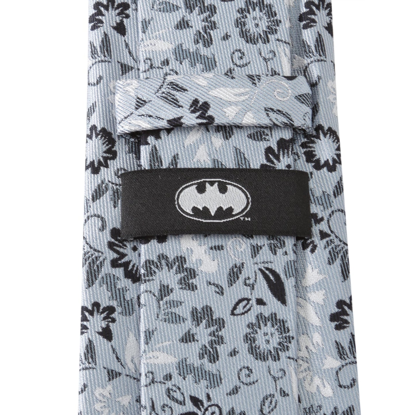 Corbata de hombre azul con estampado floral de Batman de DC