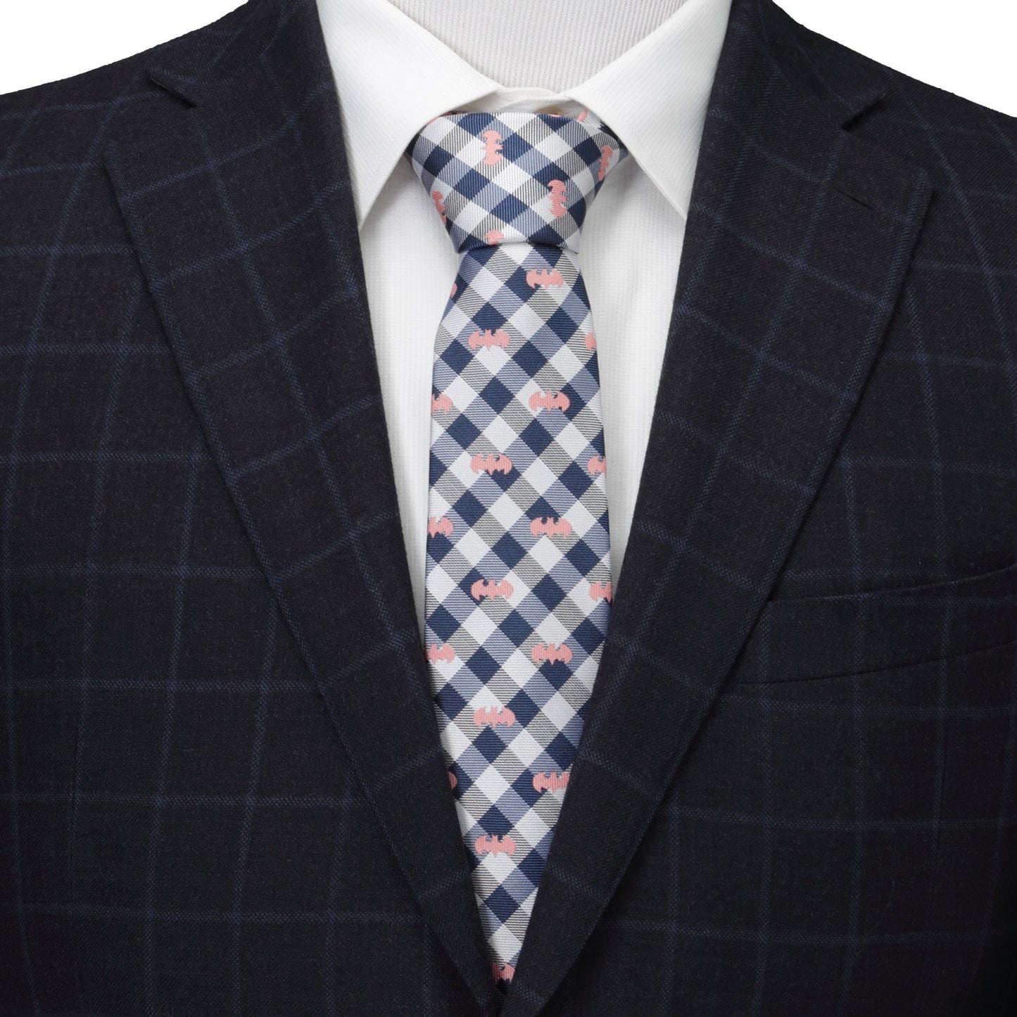 DC Batman Plaid Navy Men's Tie - My Men's Shop
