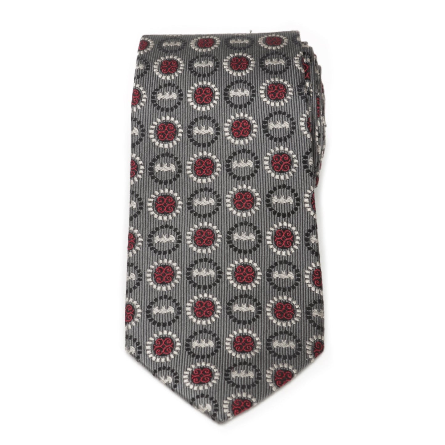 DC Batman Medallion Symbol Charcoal Silk Men's Tie - My Men's Shop