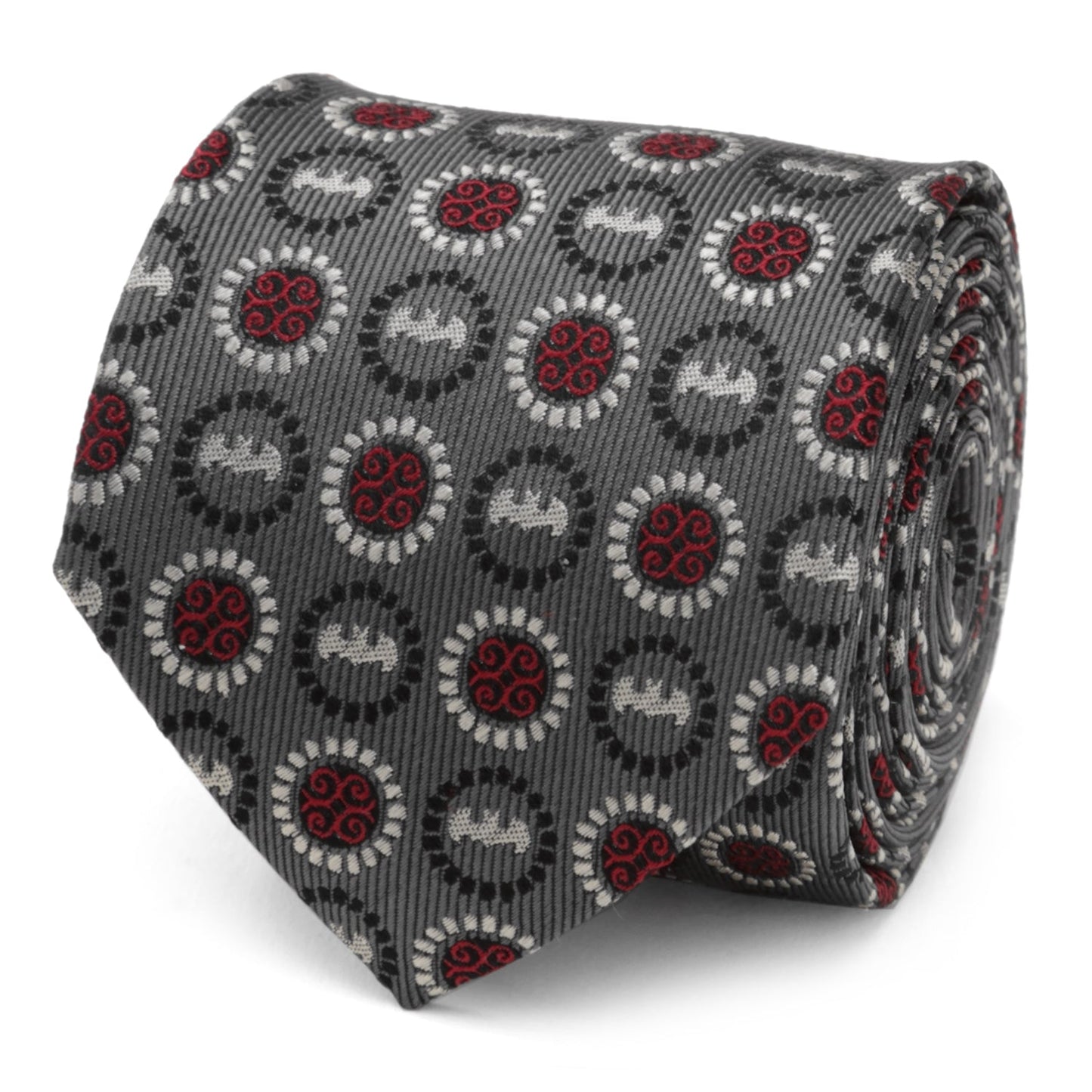 DC Batman Medallion Symbol Charcoal Silk Men's Tie - My Men's Shop