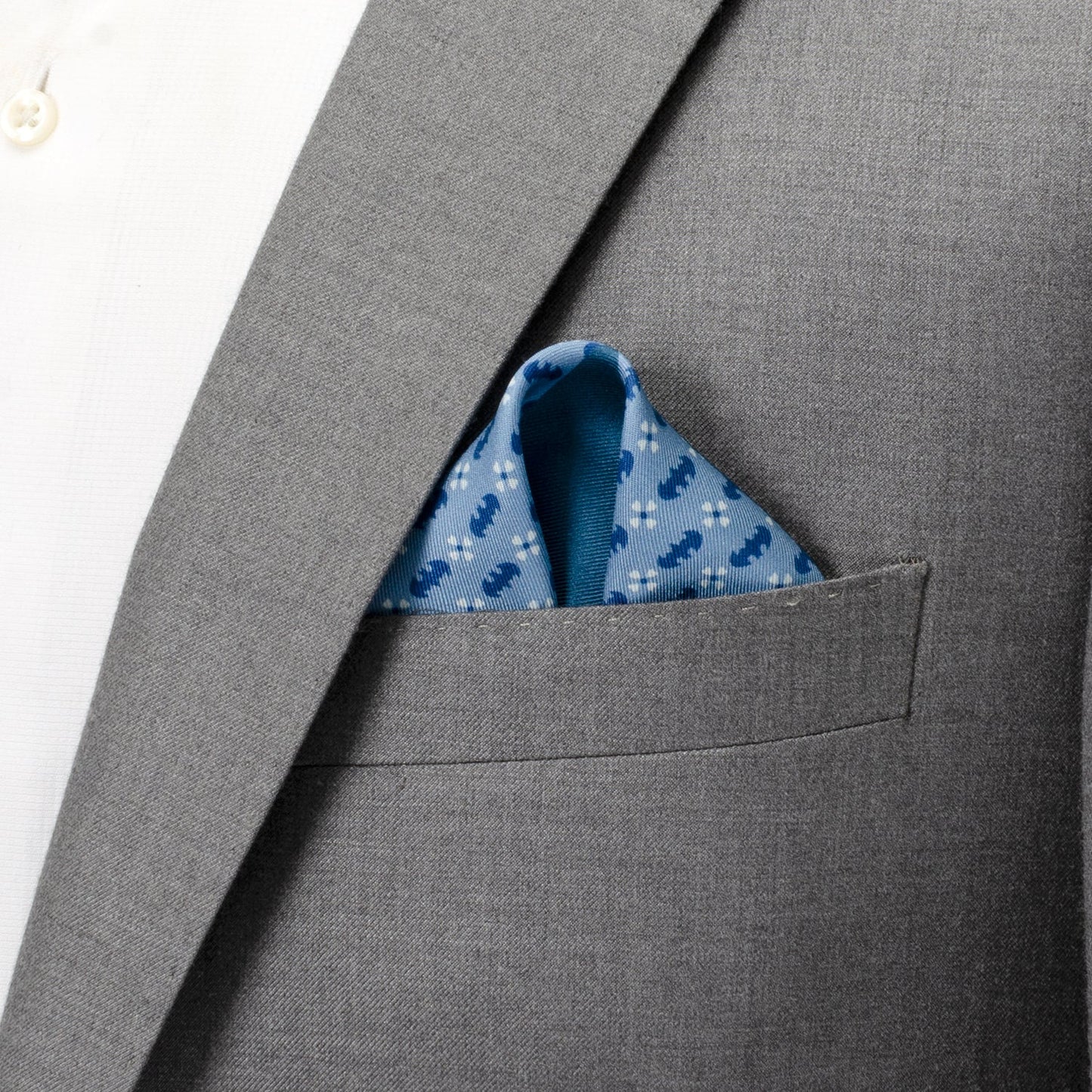 DC Batman Multi Motif Blue Pocket Square - My Men's Shop