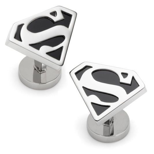 DC Superman Black Onyx Stainless Steel Cufflinks