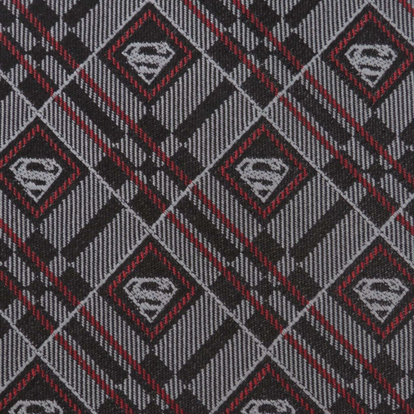 DC Superman Geometric Gray Silk Men's Tie