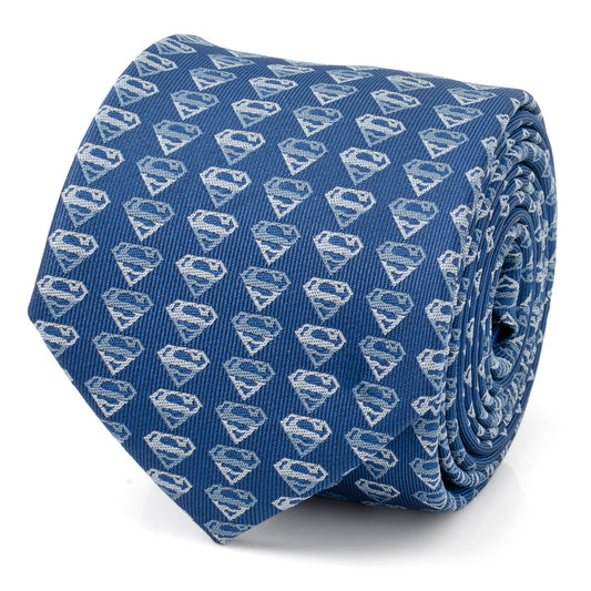 DC Superman Shield Multi Blue Men's Tie