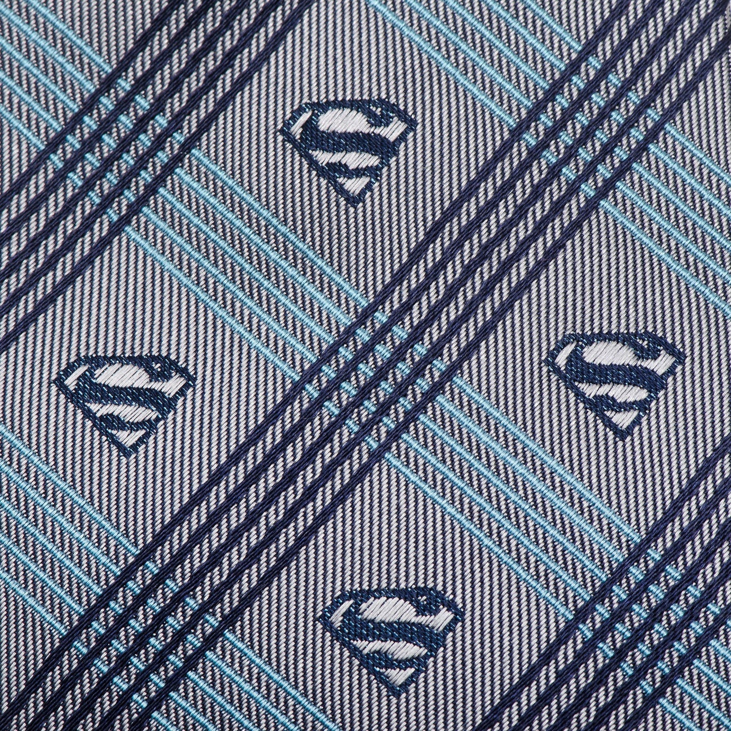 DC Superman Gray Plaid Tie