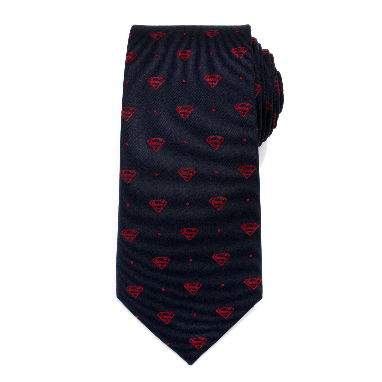 DC Superman Shield Navy and Red Dot Tie