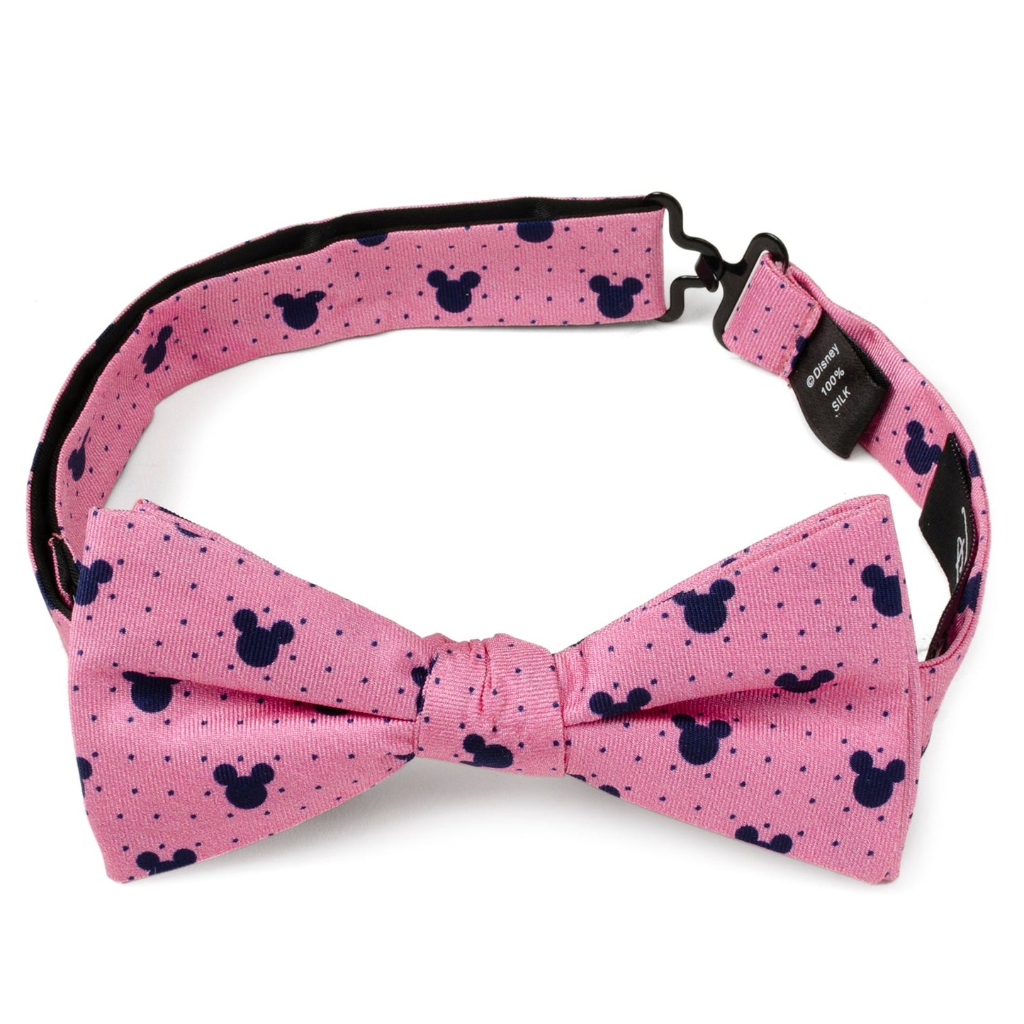 Disney Mickey Mouse Pink Dot Silhouette Pre-Tied Bow Tie