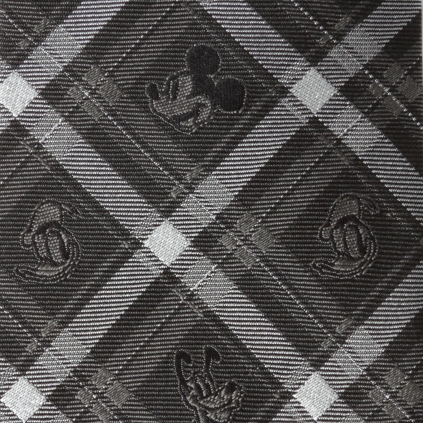 Disney Mickey and Friends Charcoal Plaid Men's Tie