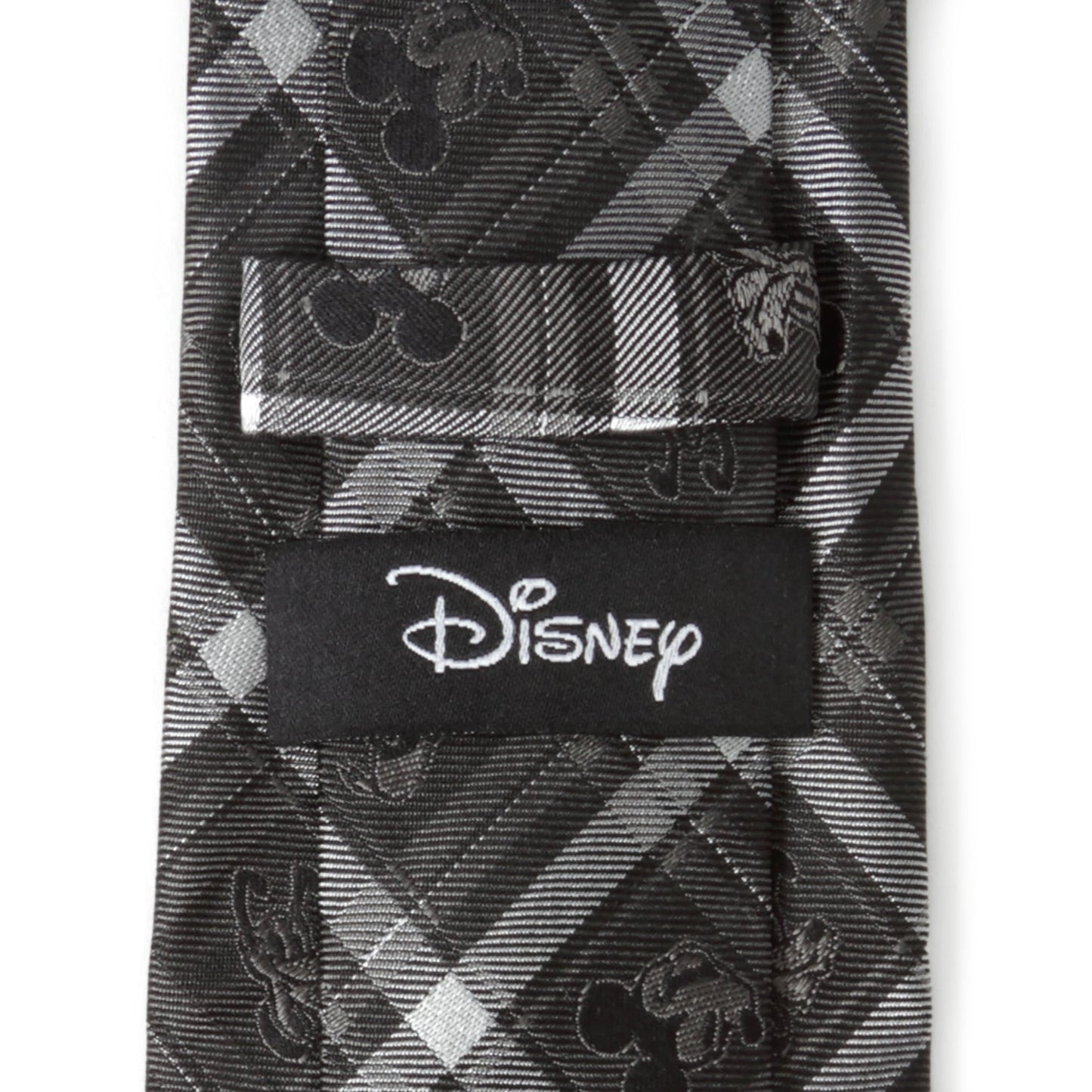 Corbata de hombre Disney Mickey y sus amigos, a cuadros, color carbón
