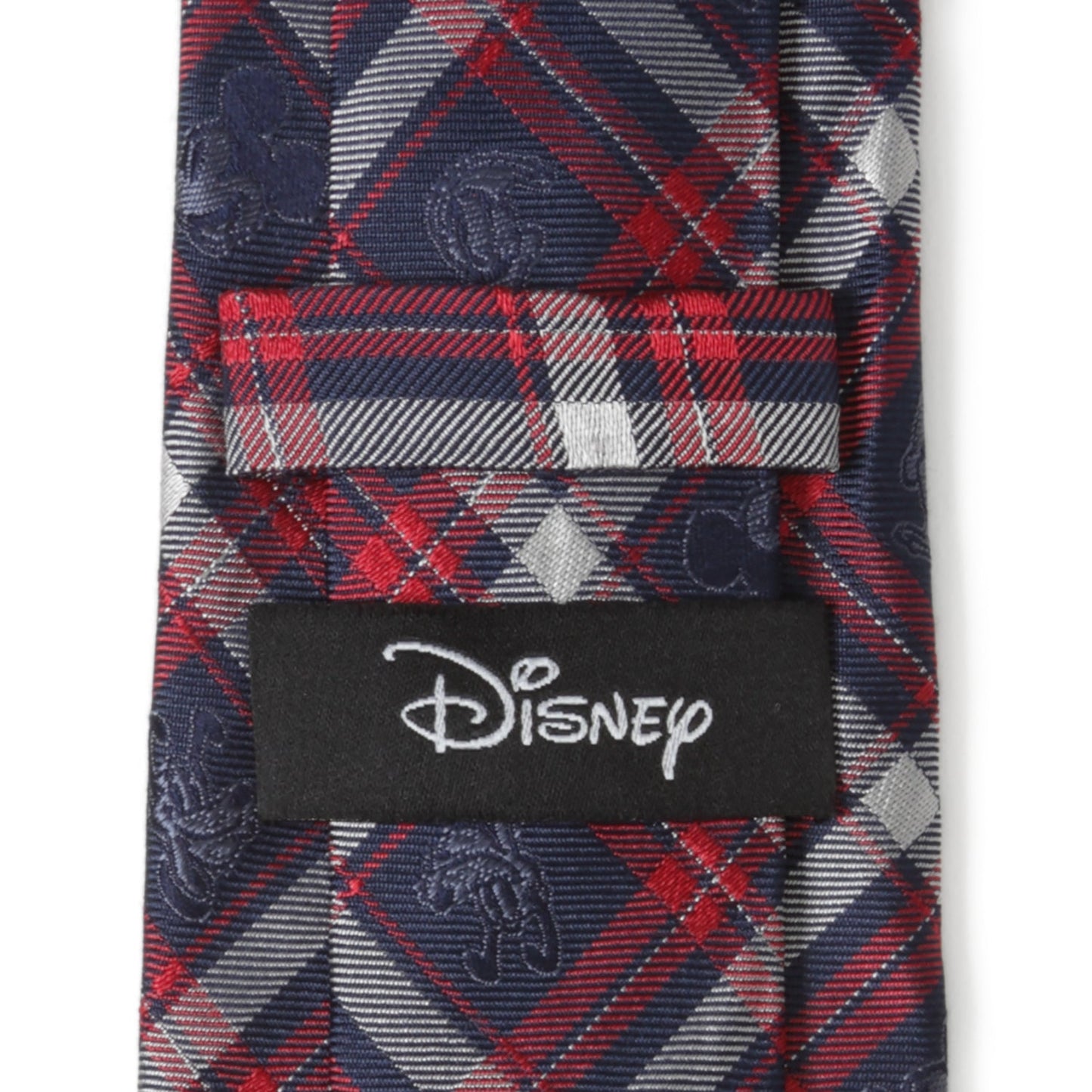 Corbata de hombre con diseño a cuadros azul marino de Mickey y sus amigos de Disney
