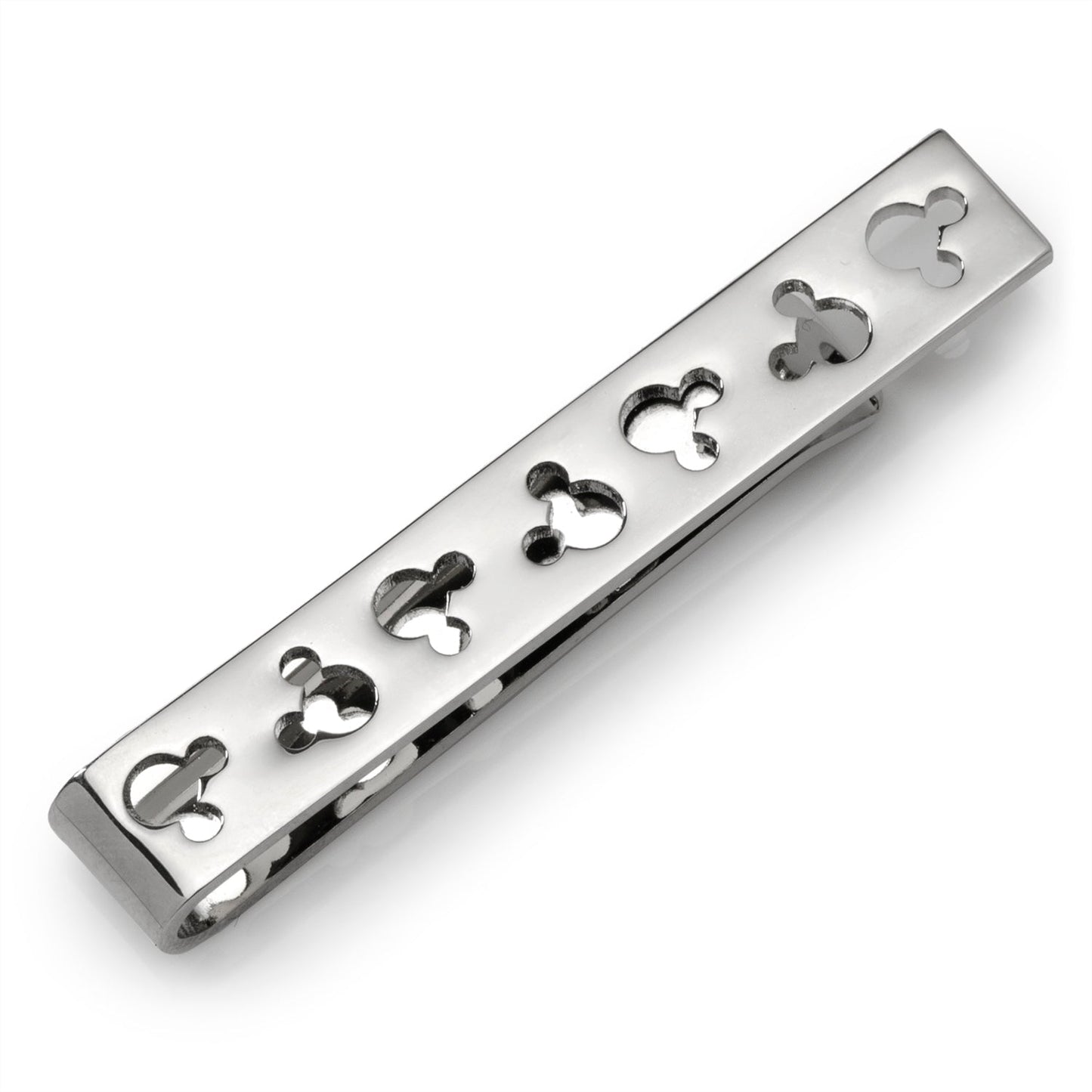 Disney Mickey Mouse Silhouette Cutout Silver Tie Bar