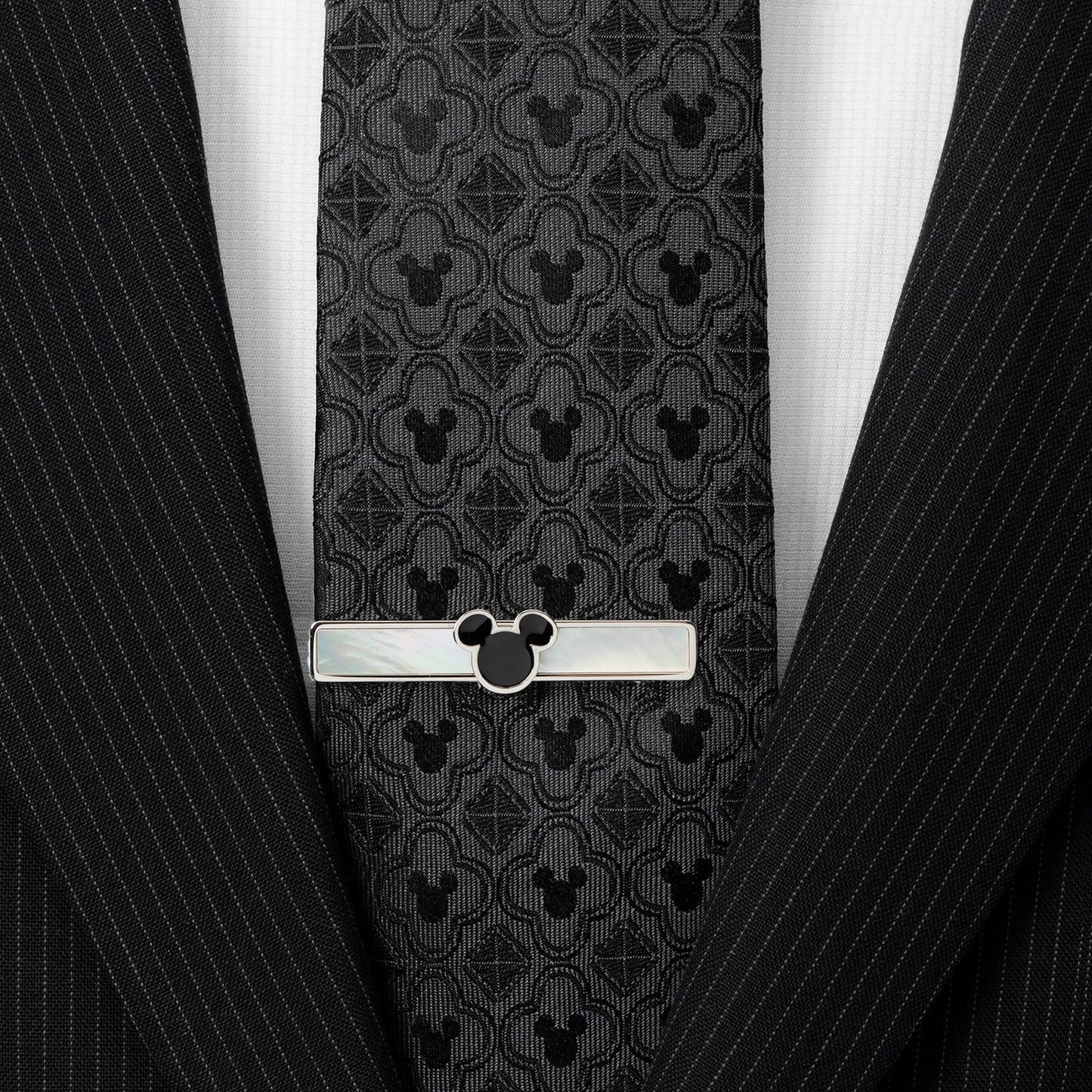 Disney Mickey Mouse Mother of Pearl Cufflinks and Tie Clip Gift Set