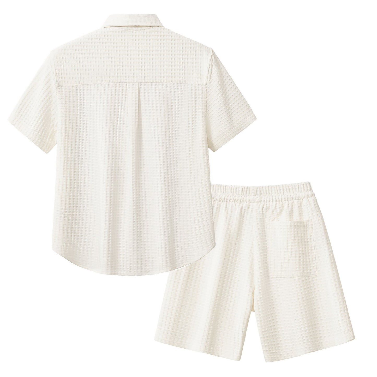 Drift Set – Waffle Textured Shirt & Short WHITE