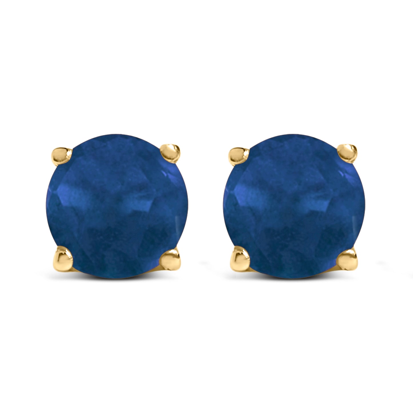 Pendientes de solitario de amatista morada redonda de 5x5 mm en oro blanco de 14K