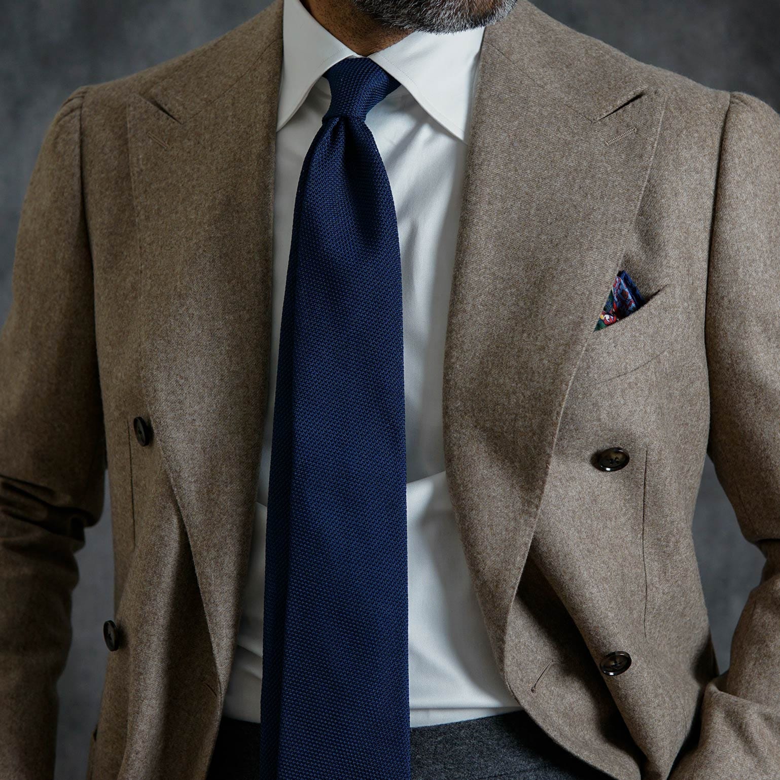 Marino - Navy Blue Silk Grenadine Tie - My Men's Shop