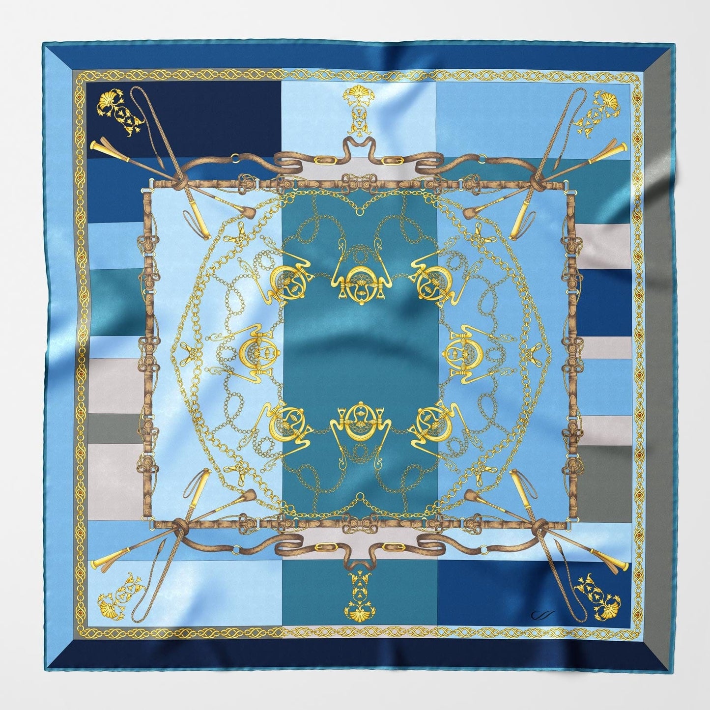 Gabriella - Silk Foulard - Azure