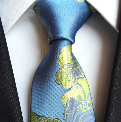 KPT2007 Light Blue Floral Polywoven Tie
