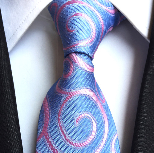 KPT2012 Blue with Pink swirl Polywoven Tie