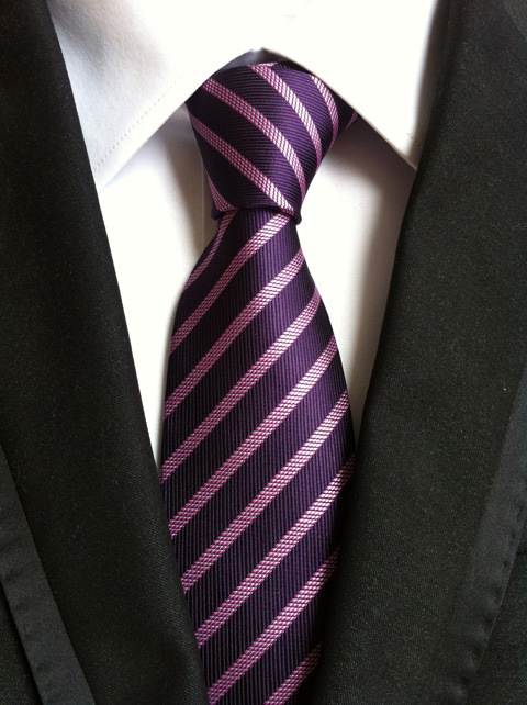KPT2019 Purple Striped Polywoven Tie