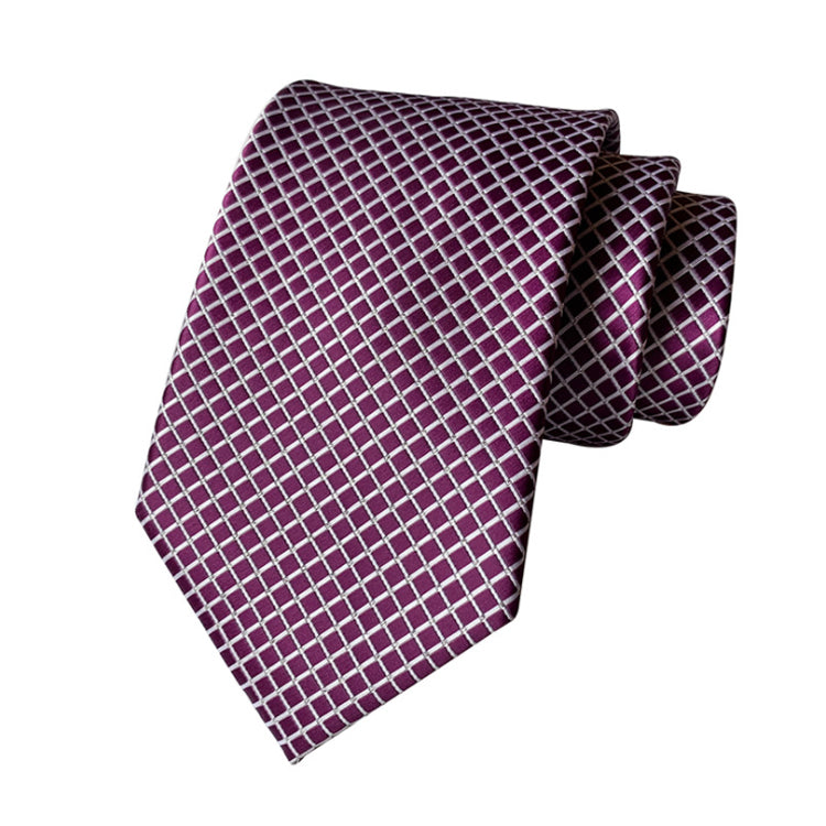 KPT2043 Wine Red and White Checkerboard Polywoven Tie