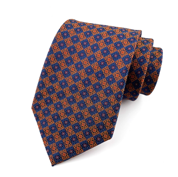 KPT2062 Blue and Orange Diamond Polywoven Tie