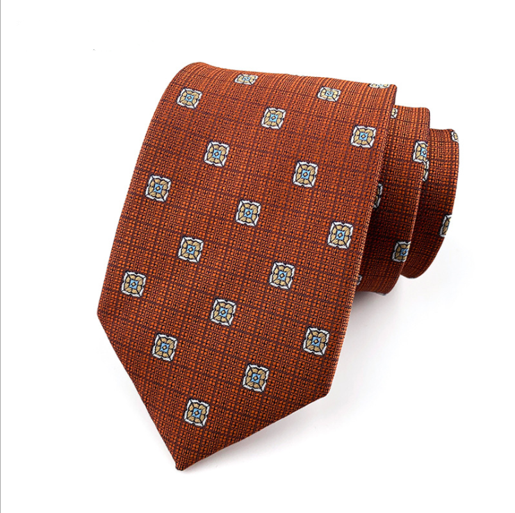 KPT2065 Rust Orange Mosaic Polywoven Tie