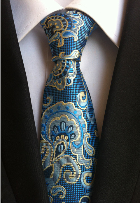 KPT2161 Blue Floral Polywoven Tie