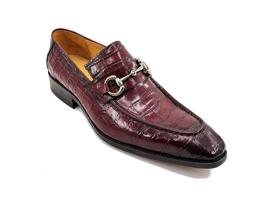 KS503-61E  Buckle Loafer With Gator Print Embossed Leather - My Men's Shop