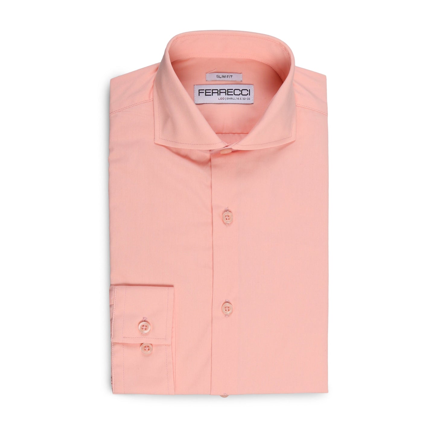 Leo Mens Pink Slim Fit Cotton Dress Shirt