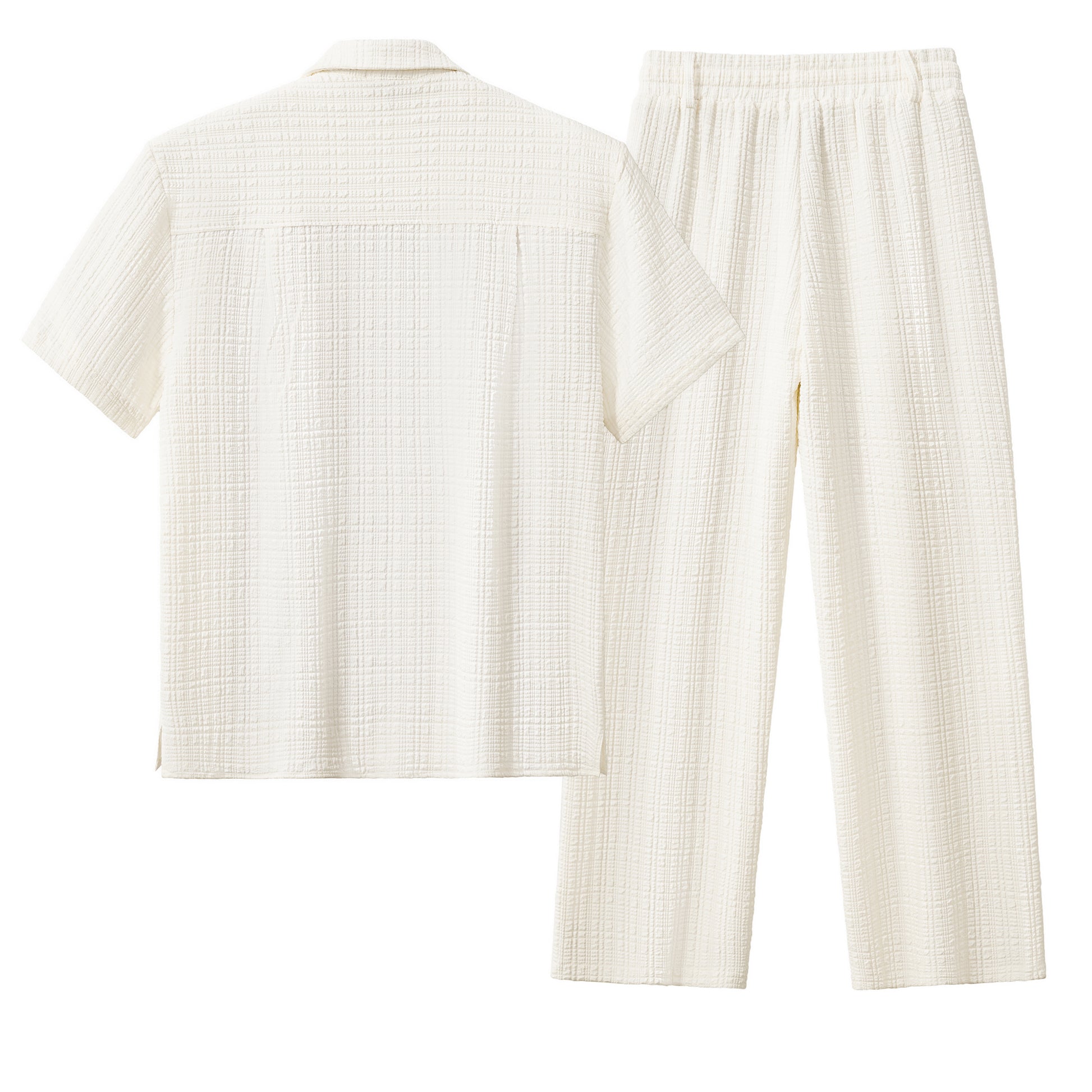 Loft Set – Textured Short Sleeve Shirt & Pant TAUPE - My Men's Shop