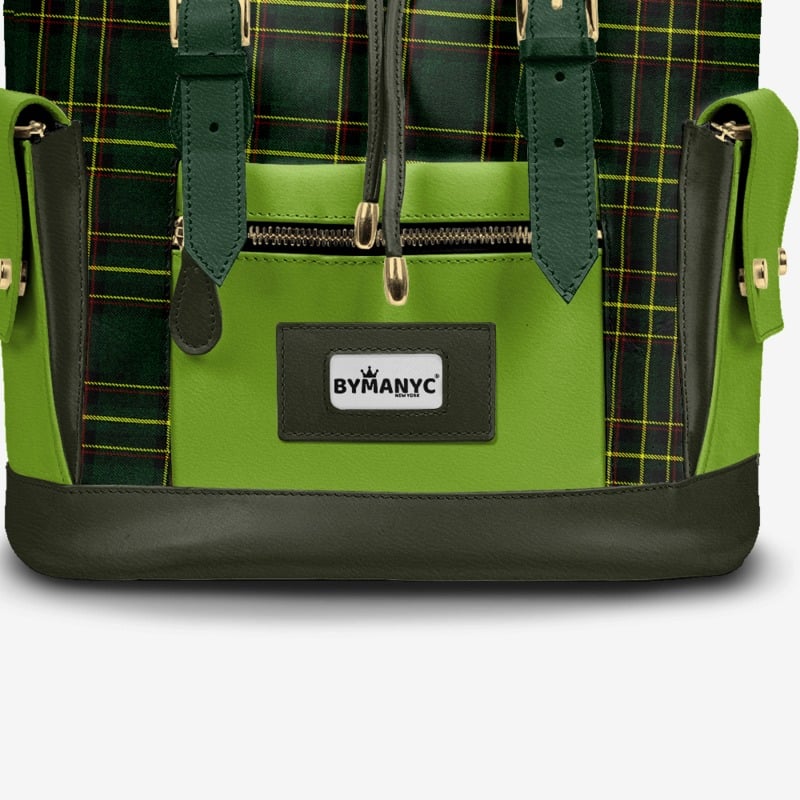 Luxury Vegan Backpack TARTAN GREEN EDGE – BYMANYC ® New York - My Men's Shop