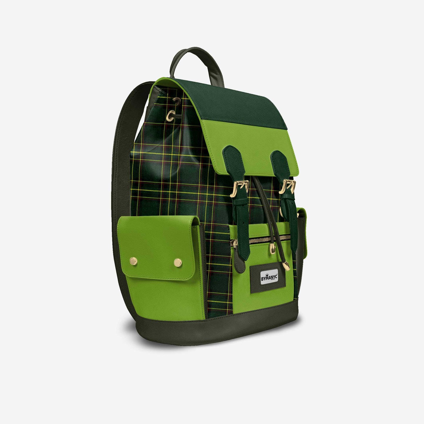 Luxury Vegan Backpack TARTAN GREEN EDGE – BYMANYC ® New York - My Men's Shop