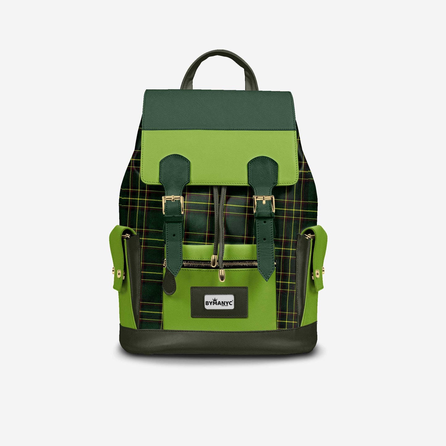Luxury Vegan Backpack TARTAN GREEN EDGE – BYMANYC ® New York - My Men's Shop