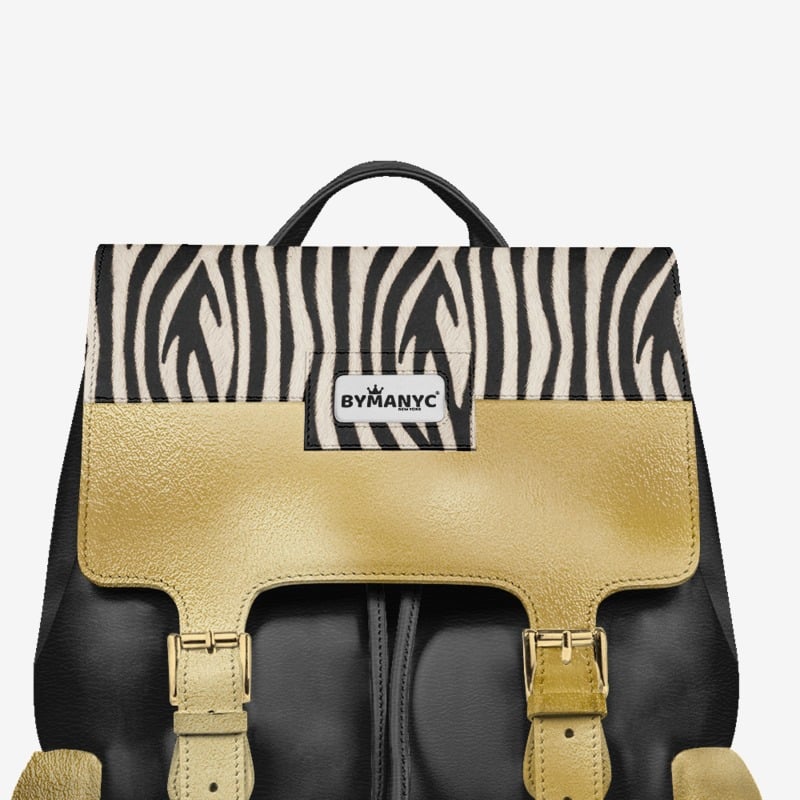 Luxury Vegan Backpack ZEBRA GOLD EDGE – BYMANYC ® New York - My Men's Shop