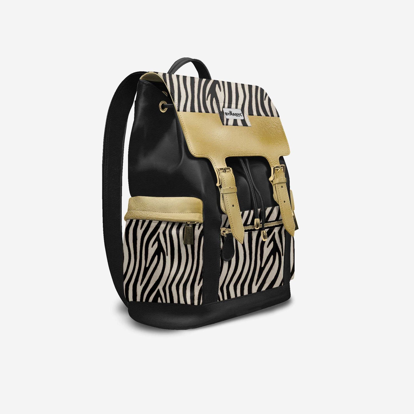 Luxury Vegan Backpack ZEBRA GOLD EDGE – BYMANYC ® New York - My Men's Shop