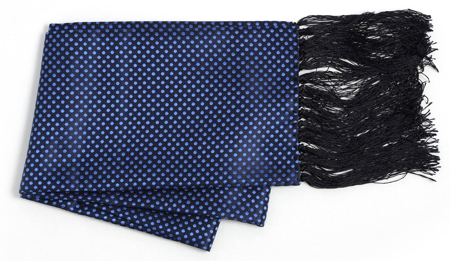Premium Men's Polka Dot Formal Evening Scarf - Blue & Black