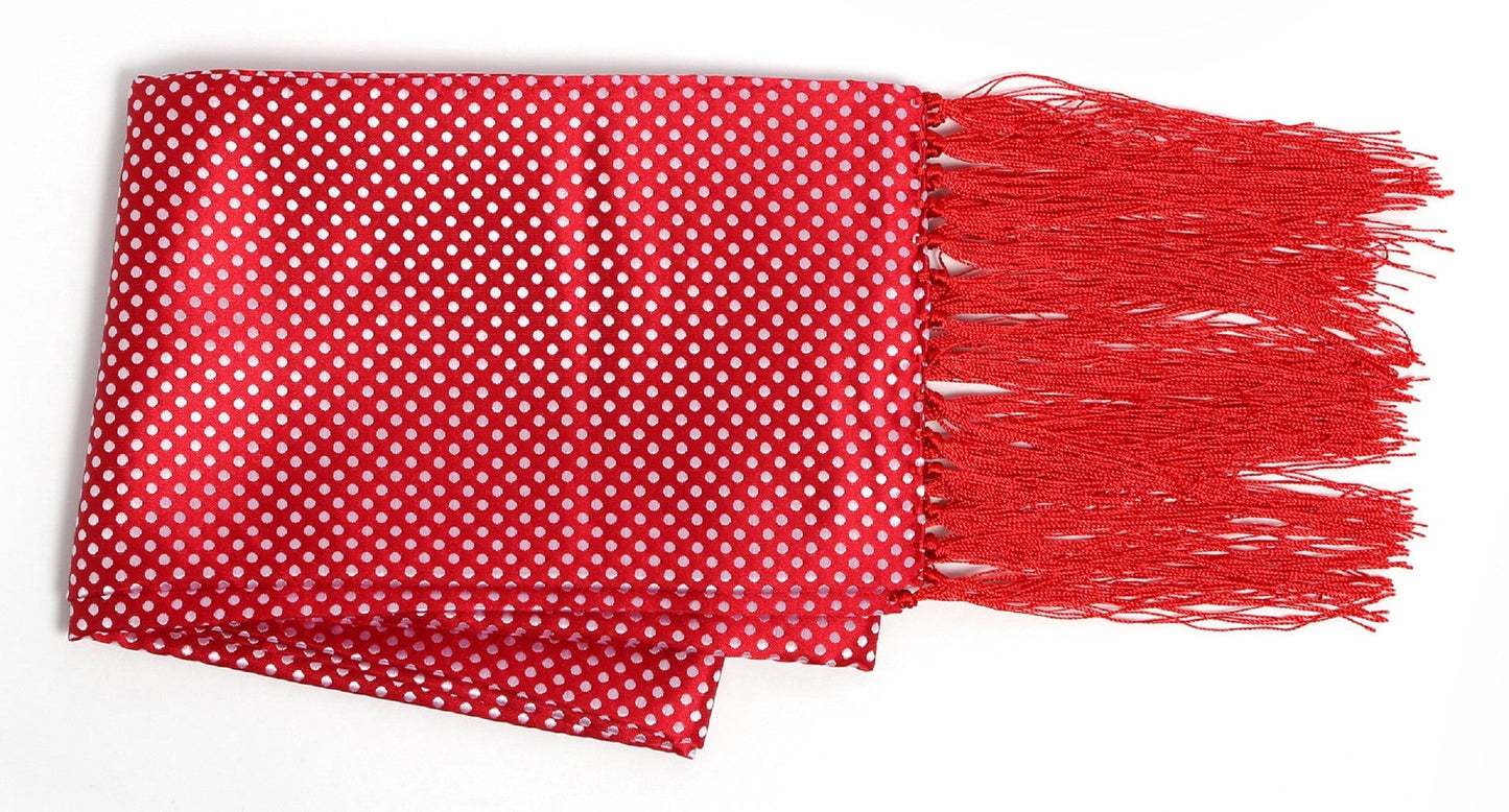 Premium Men's Polka Dot Formal Evening Scarf - Red & Black