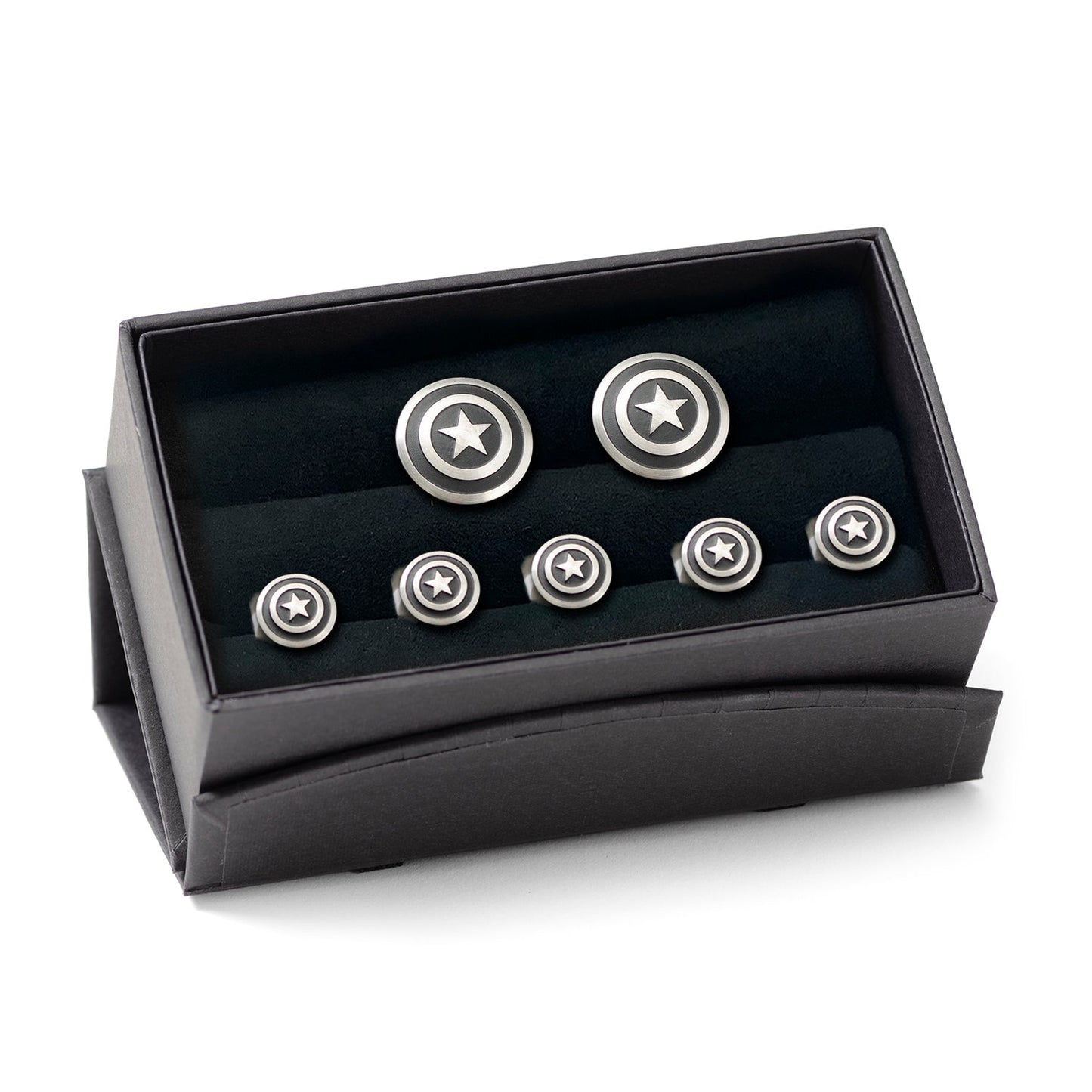 Set de 5 broches de acero inoxidable del escudo del Capitán América de Marvel
