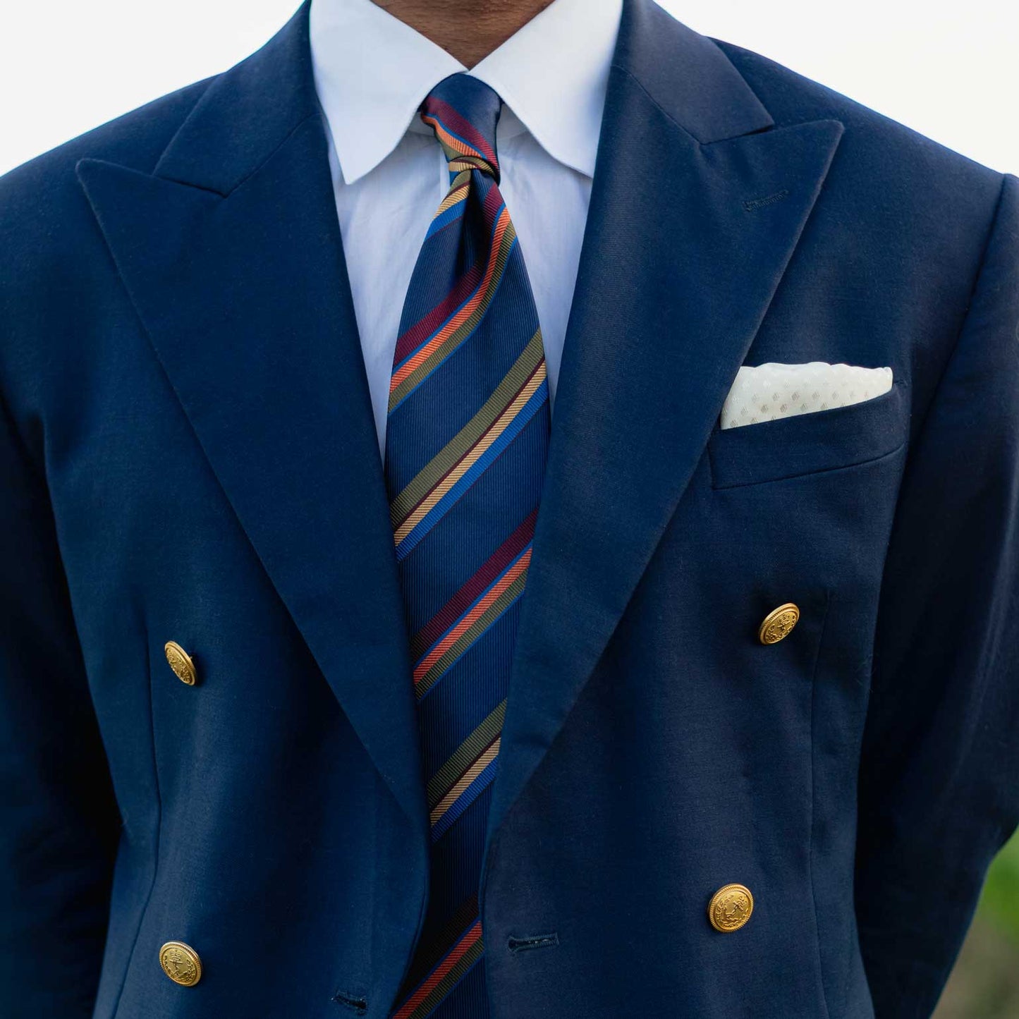 Battisti - Silk Jacquard Tie - Navy - My Men's Shop