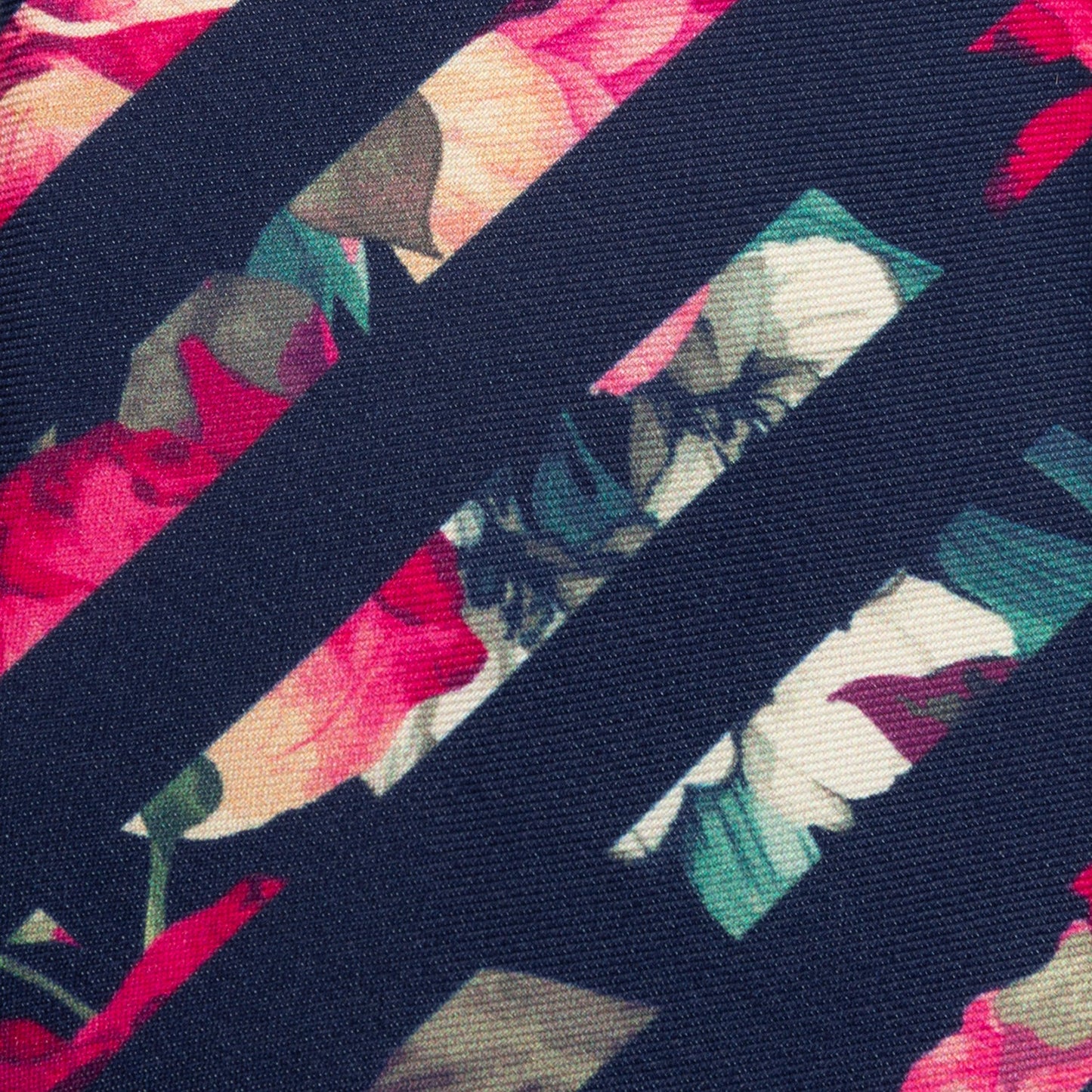 Corbata de seda para hombre con rayas y diseño floral pintado