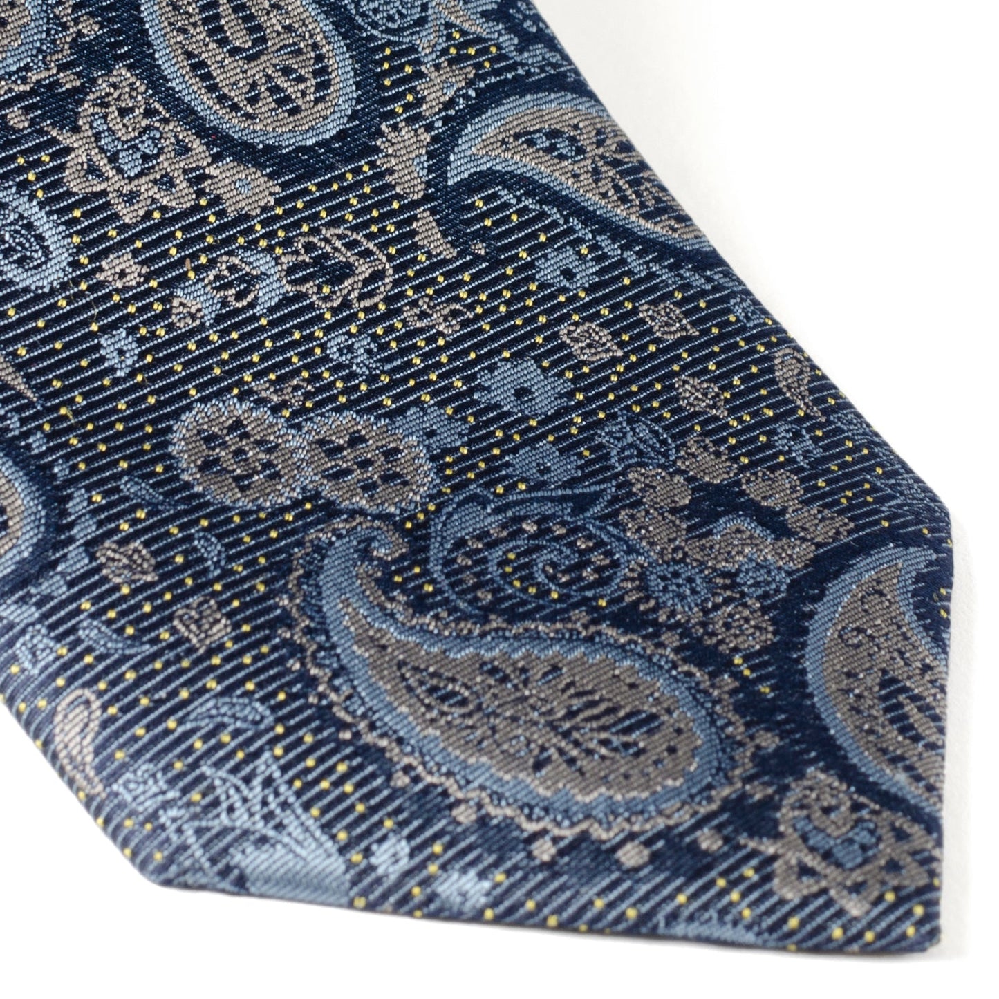 Corbata de hombre paisley azul y gris