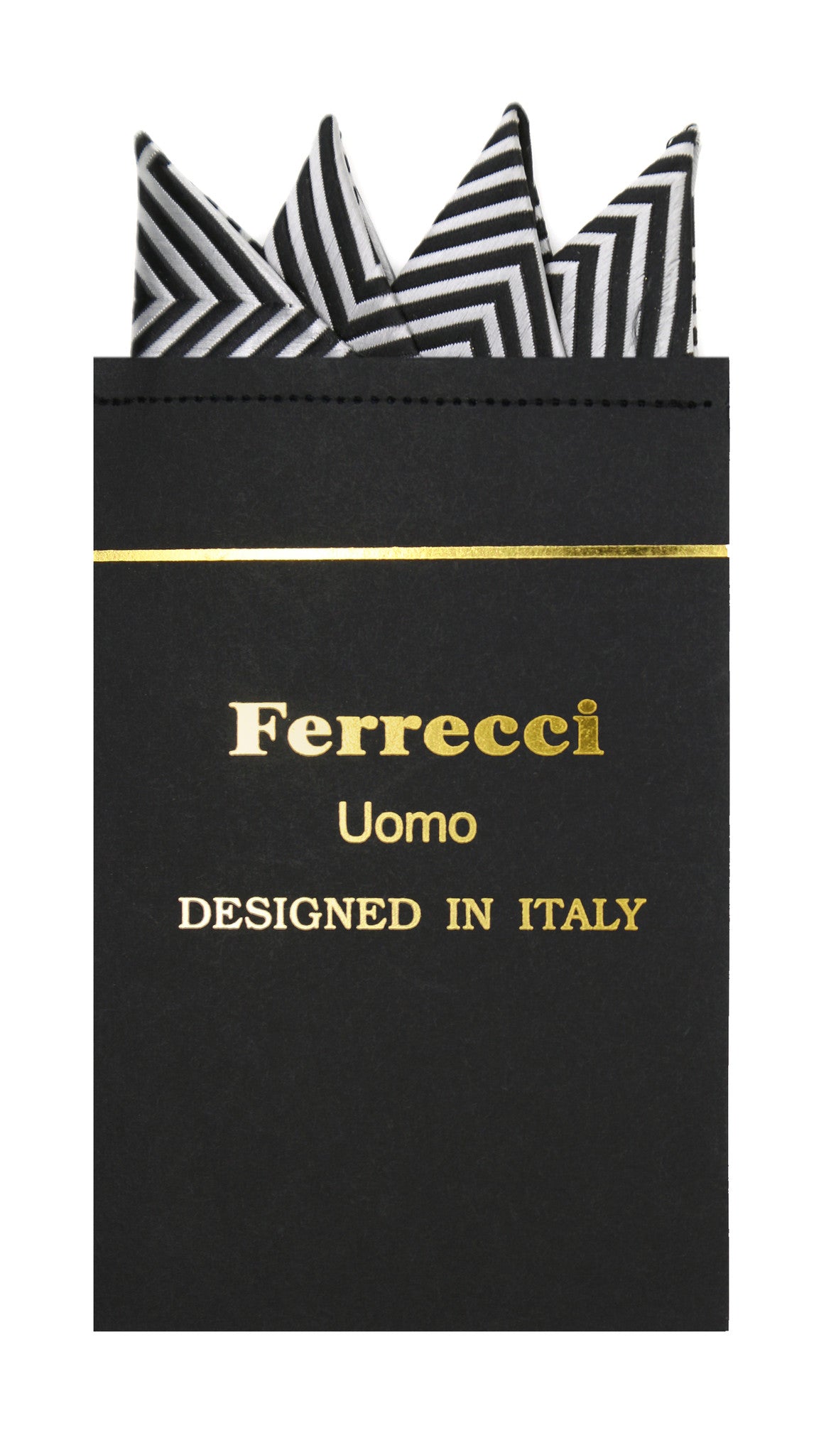 Pre-Folded Microfiber Grey Chevron Handkerchief Pocket Square