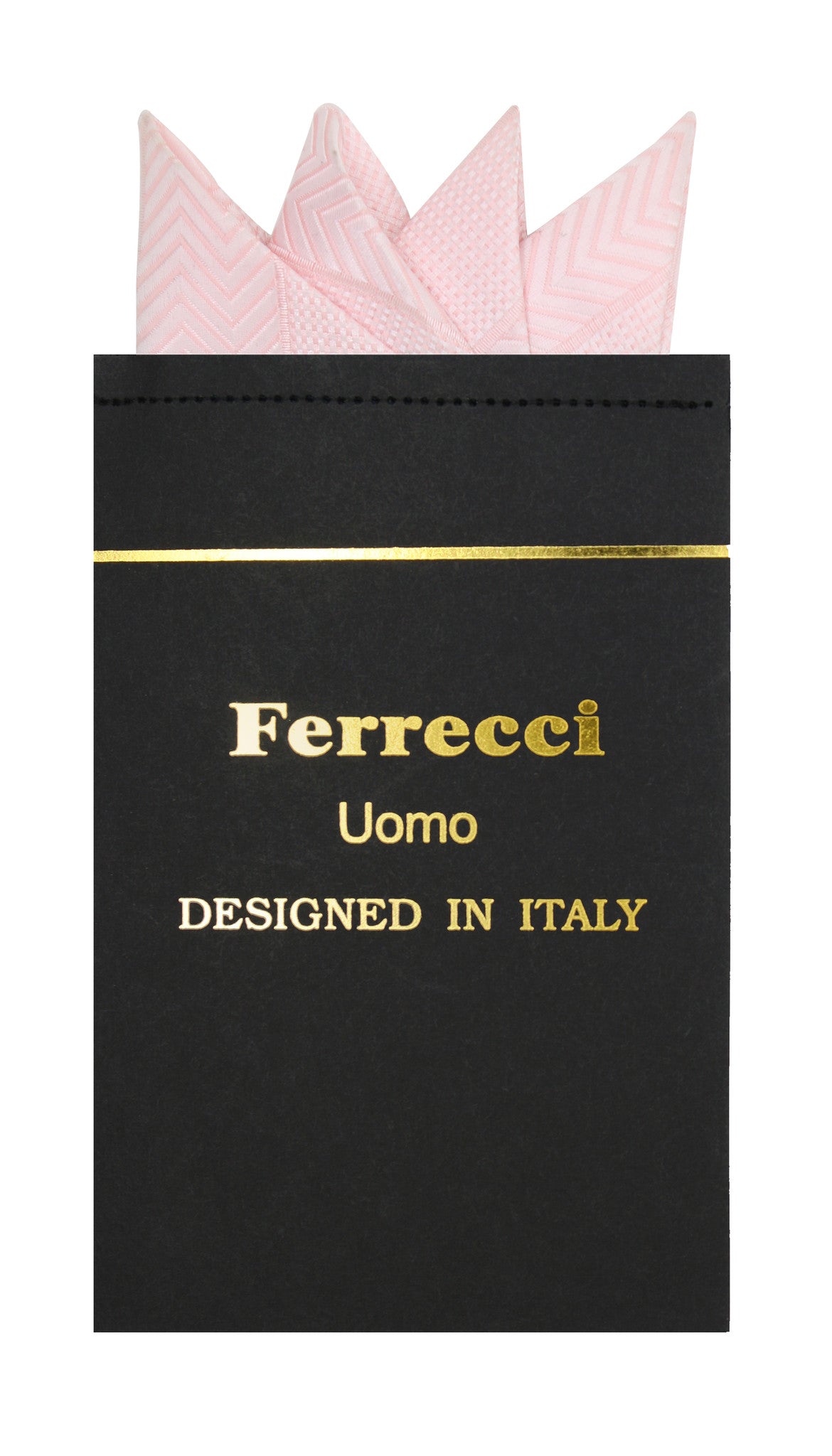Pre-Folded Microfiber Pink Chevron Handkerchief Pocket Square