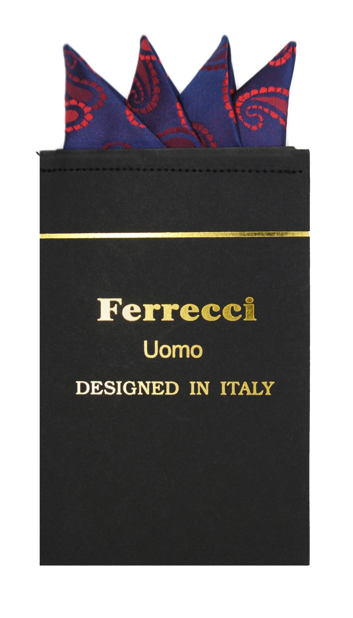 Pre-Folded Microfiber Red Paisley Handkerchief Pocket Square