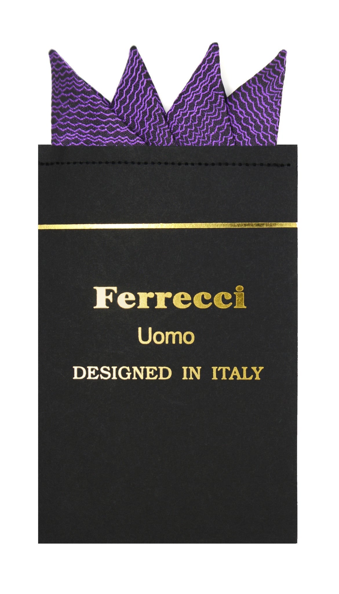 Pre-Folded Microfiber Purple Stripe Handkerchief Pocket Square